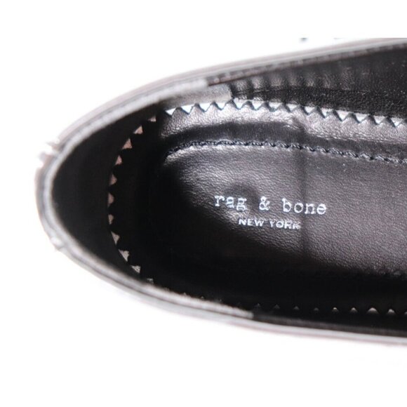 Rag & Bone Women US 8/38 Sliver Maxwell Loafer Leather Metallic Square Toe Shoes - Picture 7 of 14